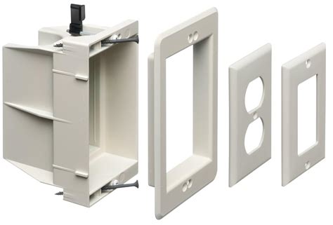 arlington recessed electrical outlet mounting box|1 gang recessed outlet box.